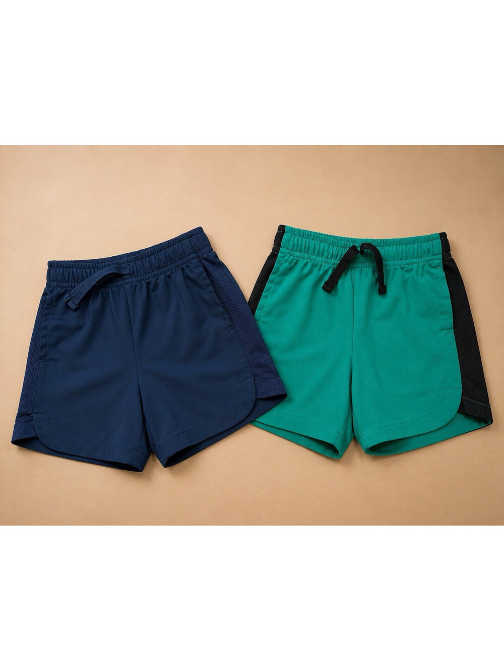 Jumping Beans Toddler Athletic Shorts Blue Green Drawstring Pull-On Pockets 18M